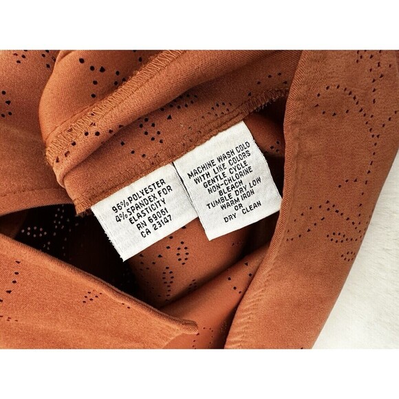 Talbots Laser Cut Shacket Brown Sz X (L) Suede Fall Office Neutral Oversized - Picture 8 of 9